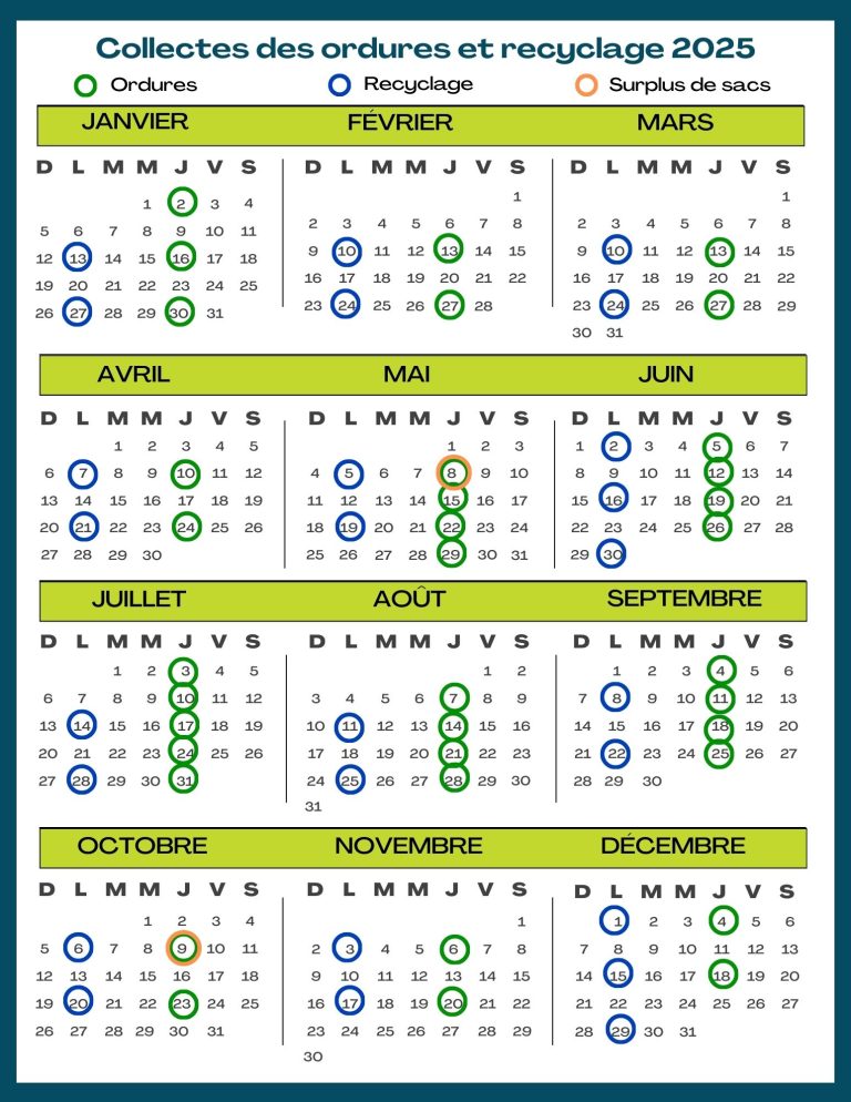 Calendrier Des Collectes Municipalit De Caplan